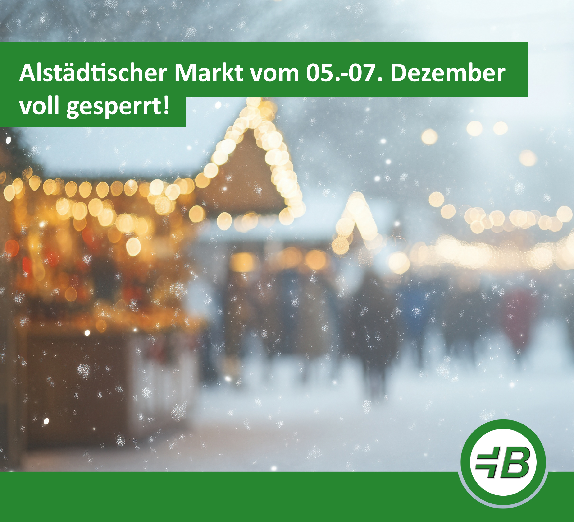 Wintermarkt Bild mit dem Titel "Altstädtischer Markt vom 05.-07. Dezember voll gesperrt